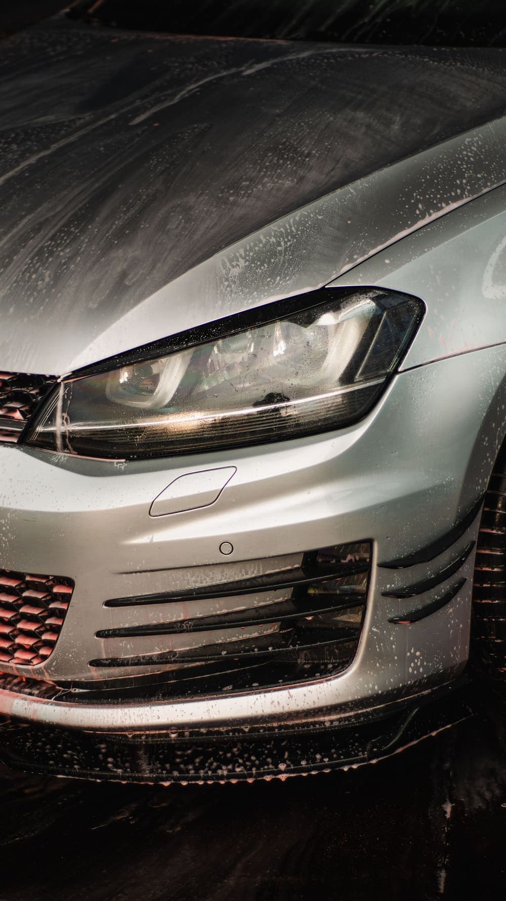 Water beading on a freshly protected car